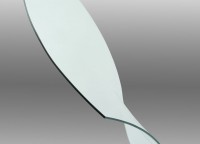 Bent glass for refrigerated counters