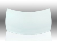 Bent glass for refrigerated counters